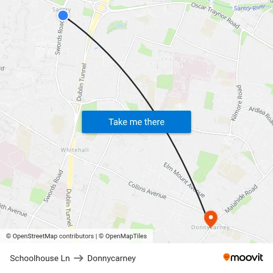 Schoolhouse Ln to Donnycarney map
