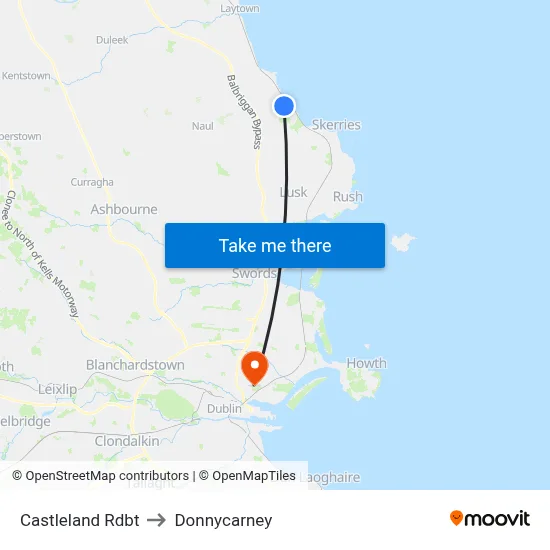 Castleland Rdbt to Donnycarney map