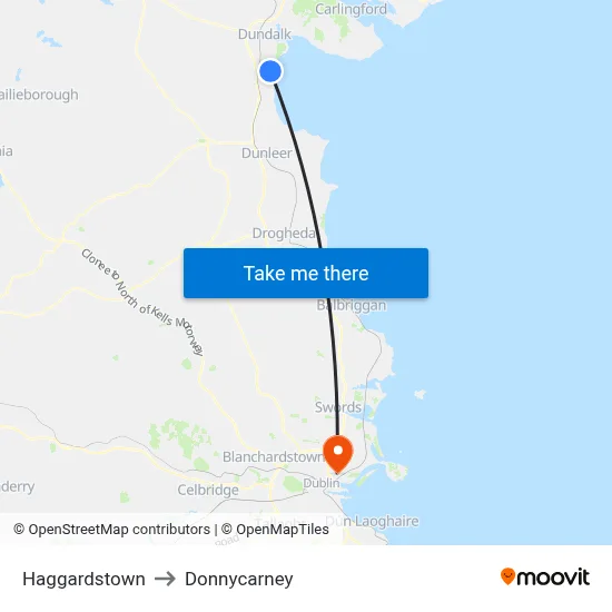 Haggardstown to Donnycarney map