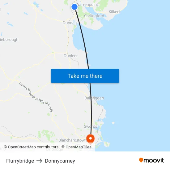 Flurrybridge to Donnycarney map