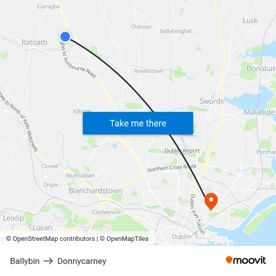 Ballybin to Donnycarney map