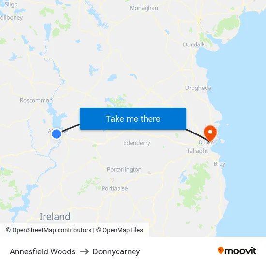 Annesfield Woods to Donnycarney map