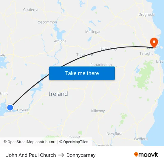 John And Paul Church to Donnycarney map
