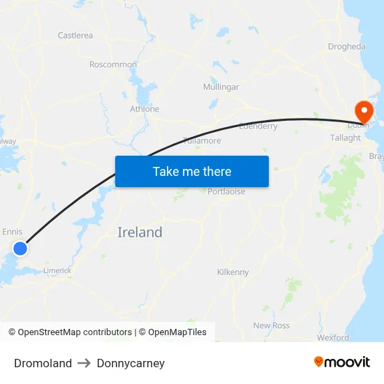 Dromoland to Donnycarney map