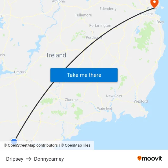 Dripsey to Donnycarney map