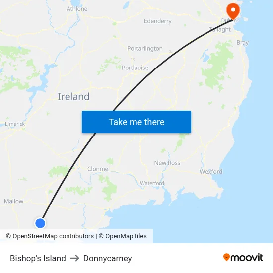 Bishop's Island to Donnycarney map