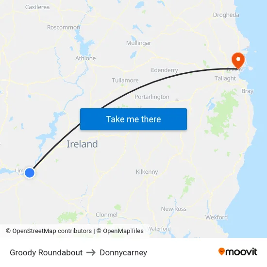 Groody Roundabout to Donnycarney map