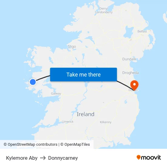 Kylemore Aby to Donnycarney map