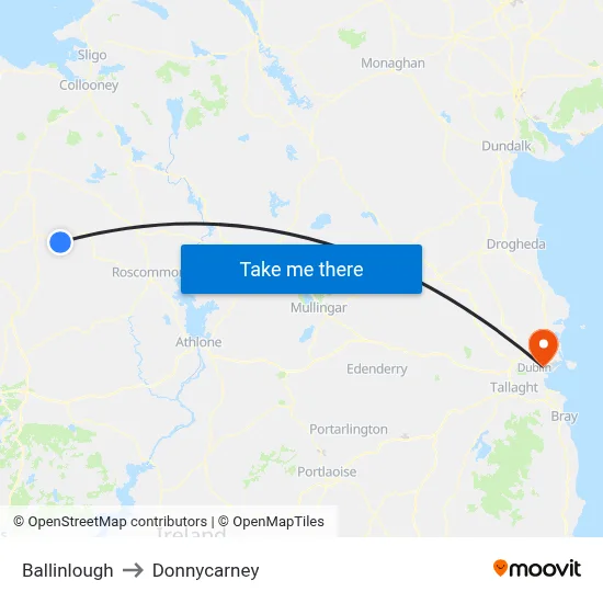 Ballinlough to Donnycarney map