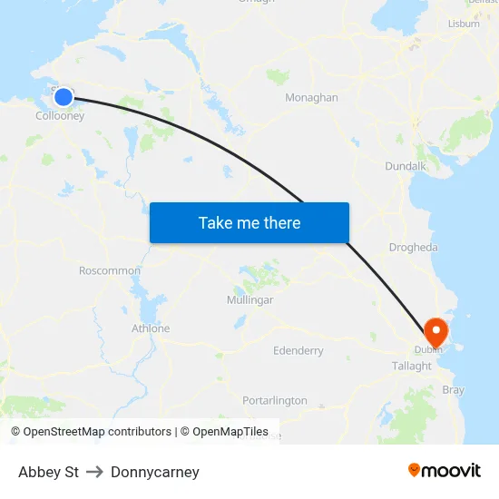 Abbey St to Donnycarney map