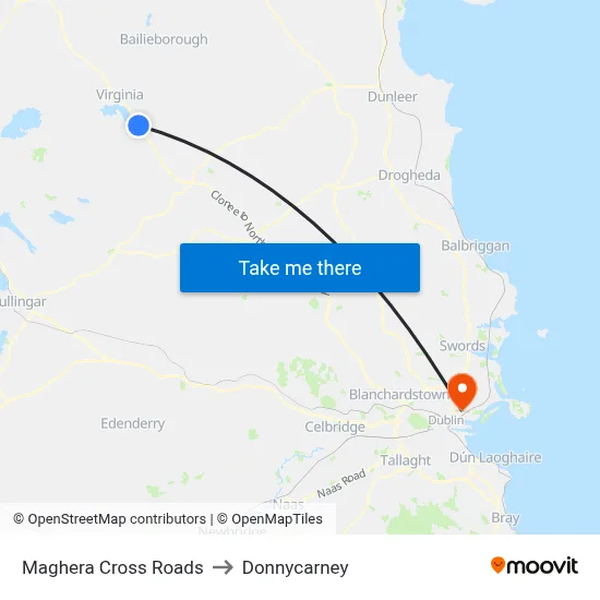 Maghera Cross Roads to Donnycarney map