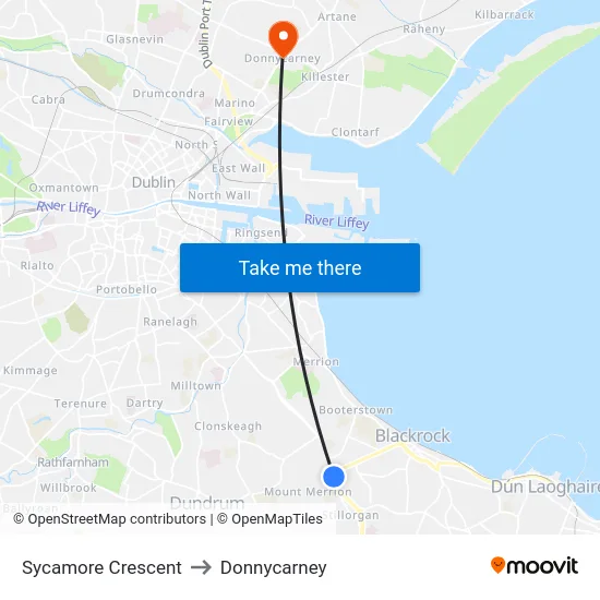 Sycamore Crescent to Donnycarney map