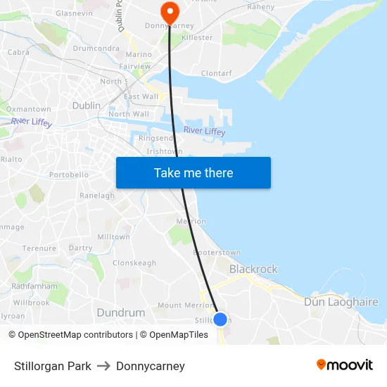Stillorgan Park to Donnycarney map