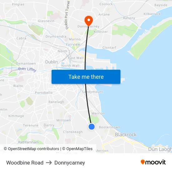 Woodbine Road to Donnycarney map