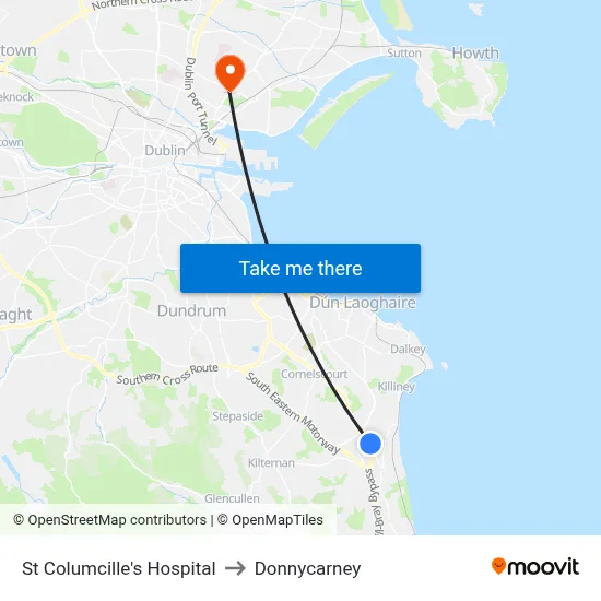 St Columcille's Hospital to Donnycarney map