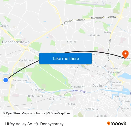 Liffey Valley Sc to Donnycarney map
