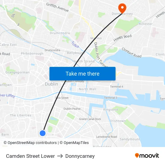 Camden Street Lower to Donnycarney map