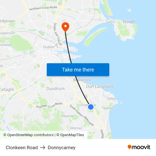 Clonkeen Road to Donnycarney map
