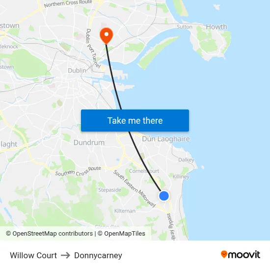 Willow Court to Donnycarney map