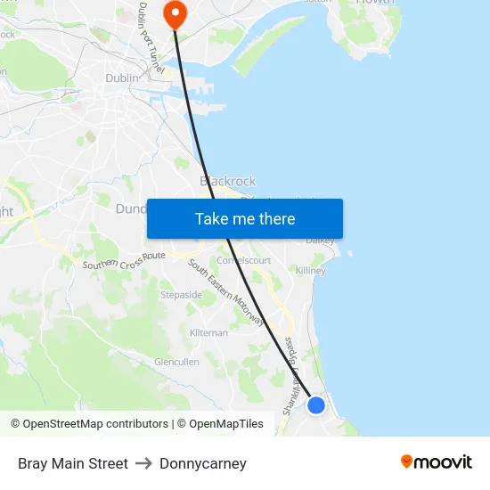 Bray Main Street to Donnycarney map