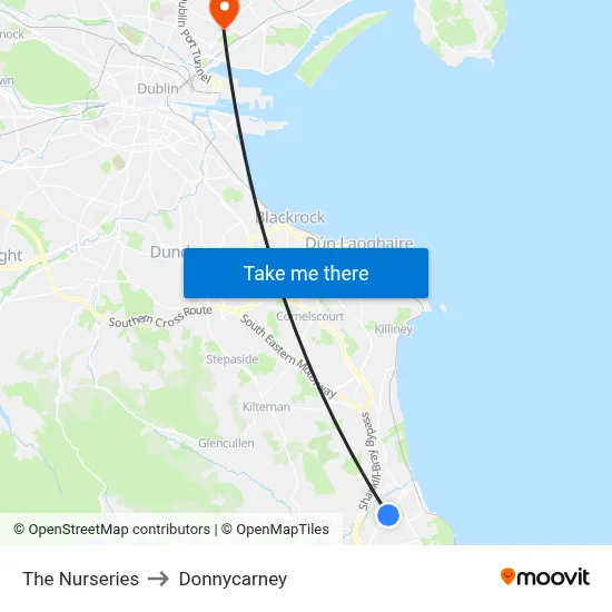 The Nurseries to Donnycarney map