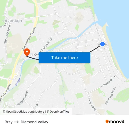 Bray to Diamond Valley map