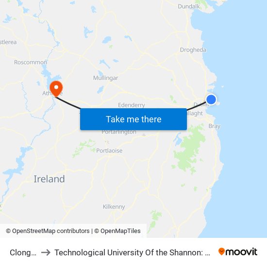 Clongriffin to Technological University Of the Shannon: Midlands Midwest map