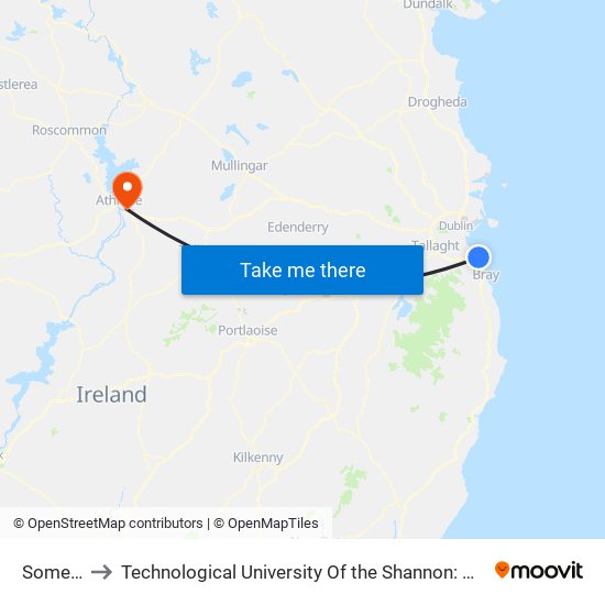 Somerton to Technological University Of the Shannon: Midlands Midwest map