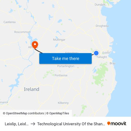Leixlip, Leixlip Village to Technological University Of the Shannon: Midlands Midwest map