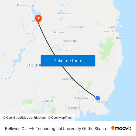 Bellevue Cottages to Technological University Of the Shannon: Midlands Midwest map