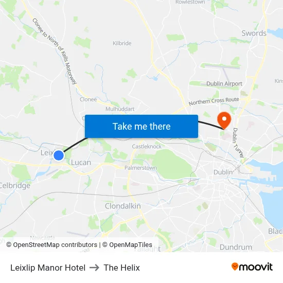 Leixlip Manor Hotel to The Helix map