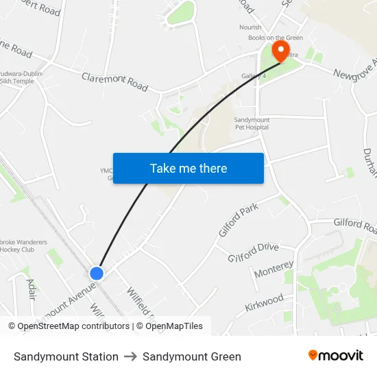 Sandymount Station to Sandymount Green map
