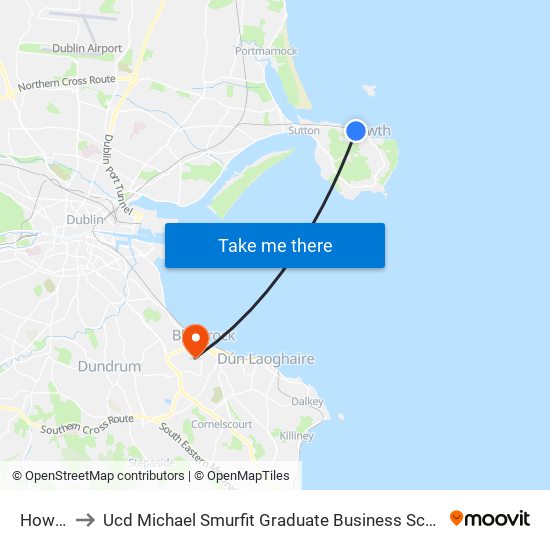 Howth to Ucd Michael Smurfit Graduate Business School map