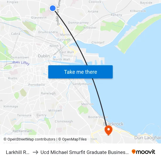 Larkhill Road to Ucd Michael Smurfit Graduate Business School map