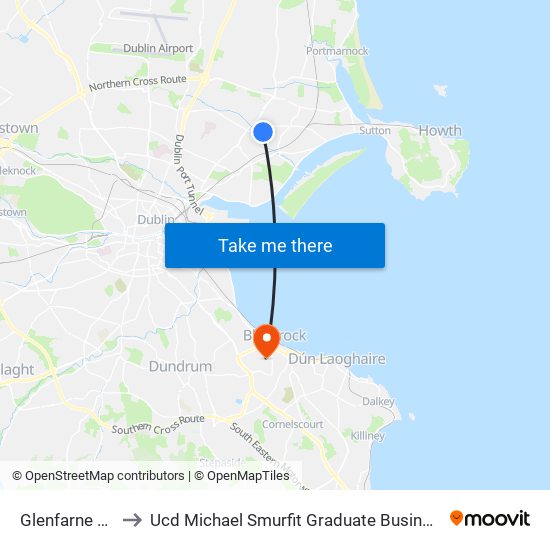 Glenfarne Road to Ucd Michael Smurfit Graduate Business School map