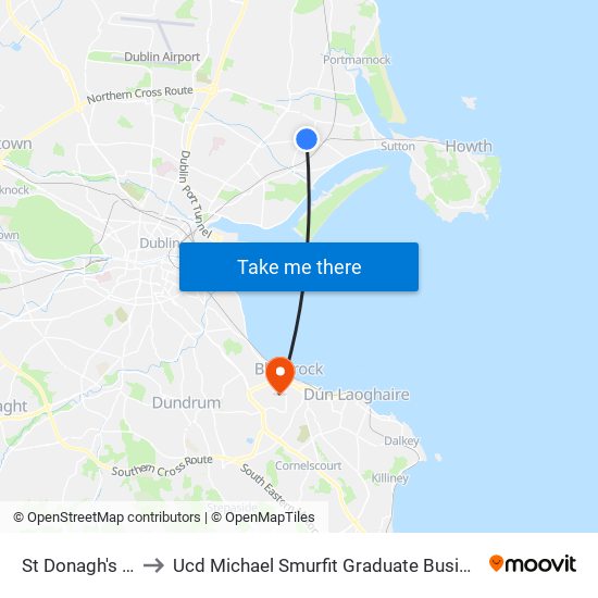 St Donagh's Road to Ucd Michael Smurfit Graduate Business School map