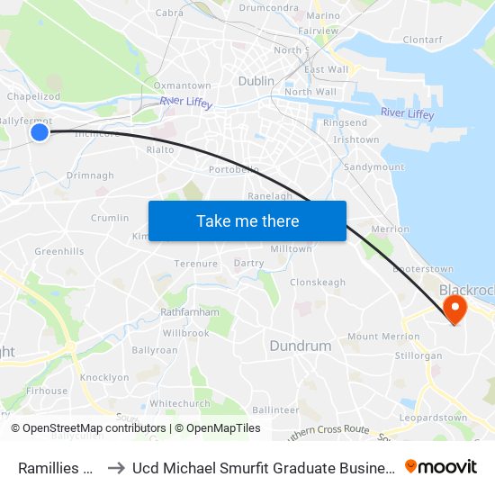Ramillies Road to Ucd Michael Smurfit Graduate Business School map