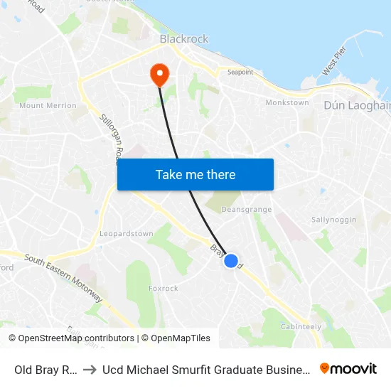Old Bray Road to Ucd Michael Smurfit Graduate Business School map