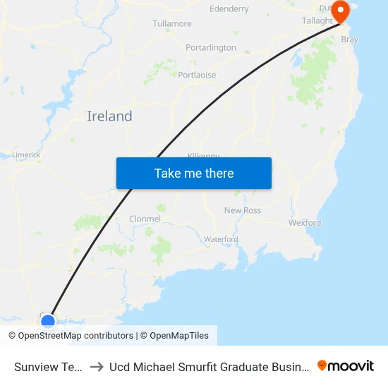 Sunview Terrace to Ucd Michael Smurfit Graduate Business School map