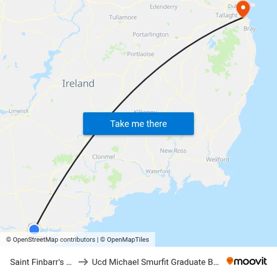 Saint Finbarr's Hospital to Ucd Michael Smurfit Graduate Business School map