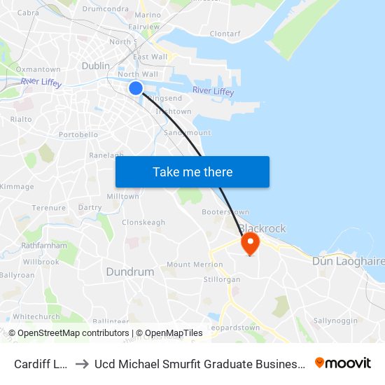 Cardiff Lane to Ucd Michael Smurfit Graduate Business School map