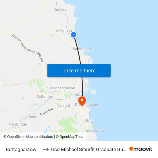 Bettaghastown Cross to Ucd Michael Smurfit Graduate Business School map