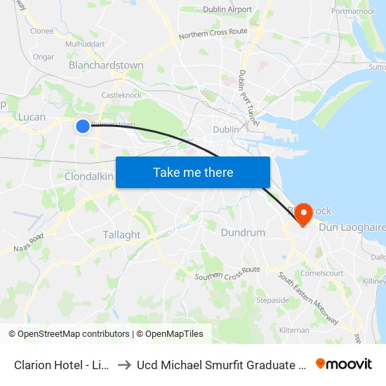 Clarion Hotel - Liffey Valley to Ucd Michael Smurfit Graduate Business School map