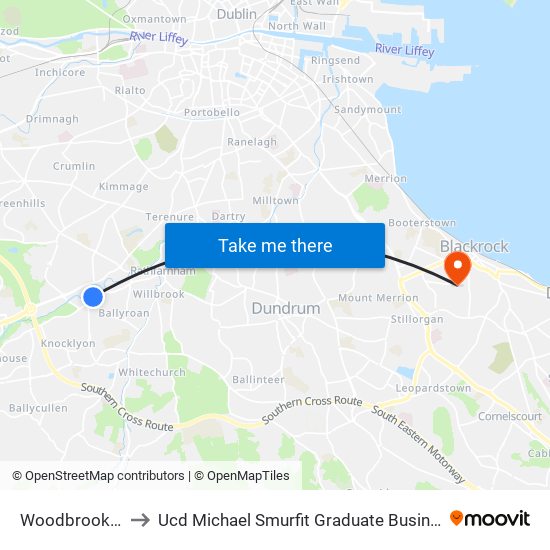 Woodbrook Park to Ucd Michael Smurfit Graduate Business School map