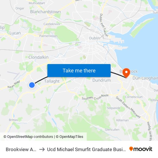 Brookview Avenue to Ucd Michael Smurfit Graduate Business School map