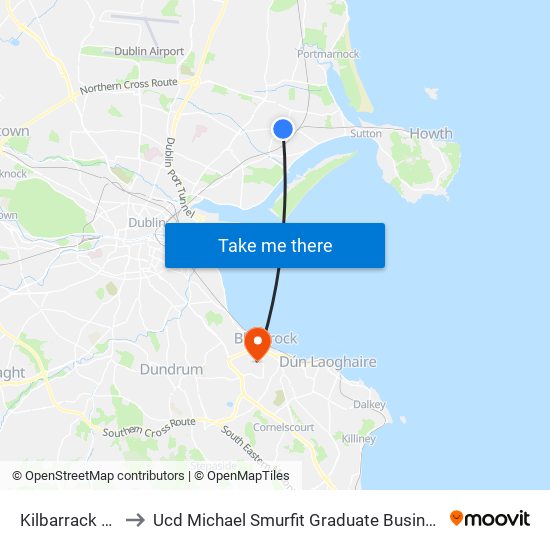 Kilbarrack Road to Ucd Michael Smurfit Graduate Business School map