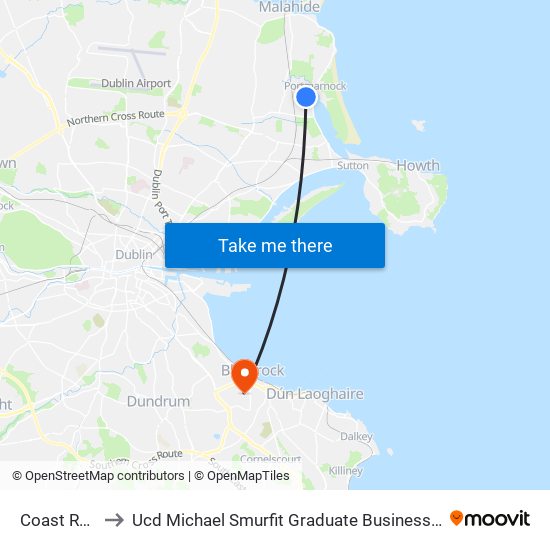 Coast Road to Ucd Michael Smurfit Graduate Business School map