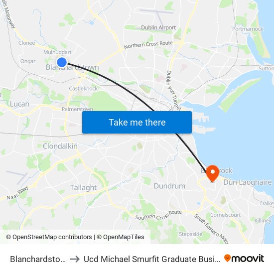 Blanchardstown Sc to Ucd Michael Smurfit Graduate Business School map