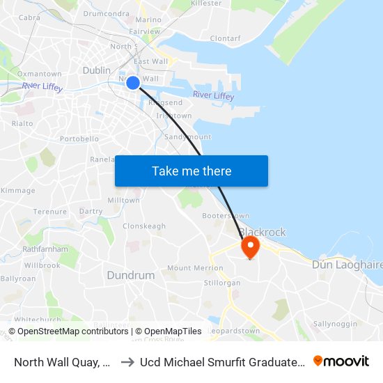 North Wall Quay, Guild Street to Ucd Michael Smurfit Graduate Business School map