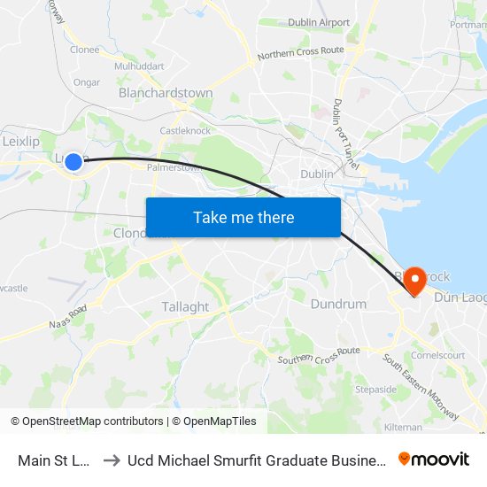 Main St Lucan to Ucd Michael Smurfit Graduate Business School map